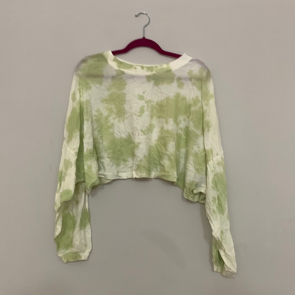Green and white tie dye crop top. Light weight and breathable. Never worn